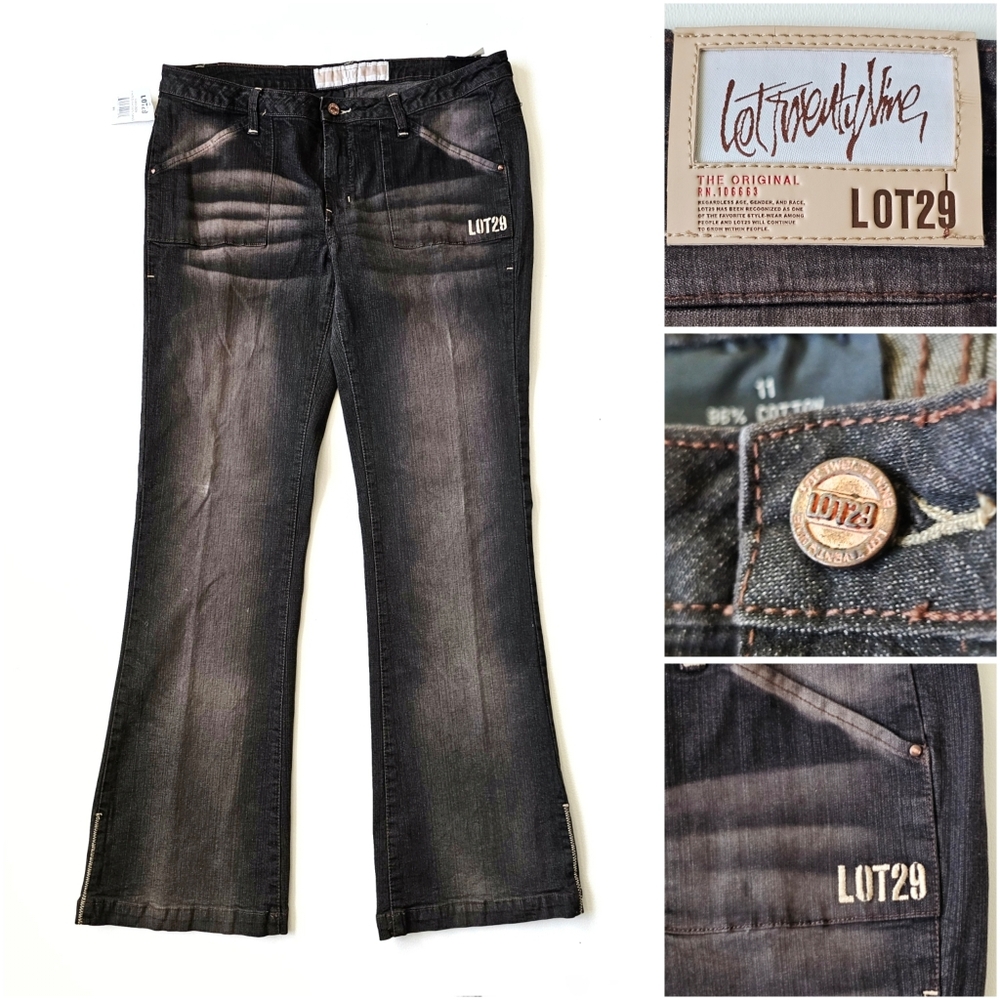 Vintage Y2K LOT29 Deadstock NWT Flare Jeans Size 11 Tinted Brown Sand Streetwear